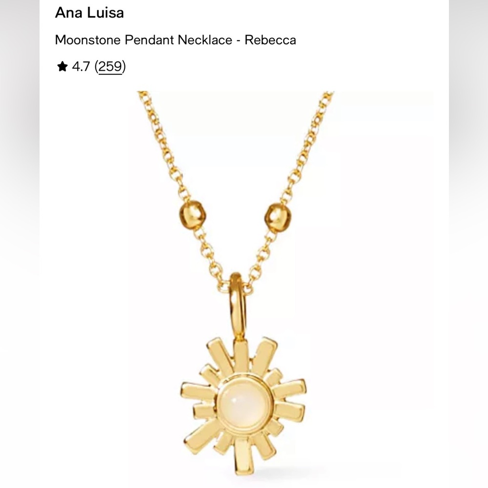 Gold Sunburst Pendant Necklace with Pearl Center - Picture 3 of 6